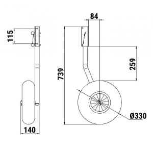 Комплект колес транцевых удлиненных усиленных для НЛ типа 