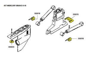 Комплект алюминиевых анодов BRAVO TWO (1989-Н.В.) и BRAVO THREE (1989-2003)