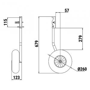Комплект колес транцевых откидных с защелкой для НЛ типа 