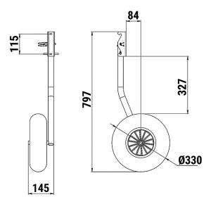 Комплект колес транцевых откидных с защелкой для НЛ типа 