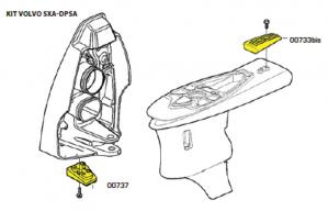 Комплект магниевых анодов для Volvo Penta SX-A и DPS-A